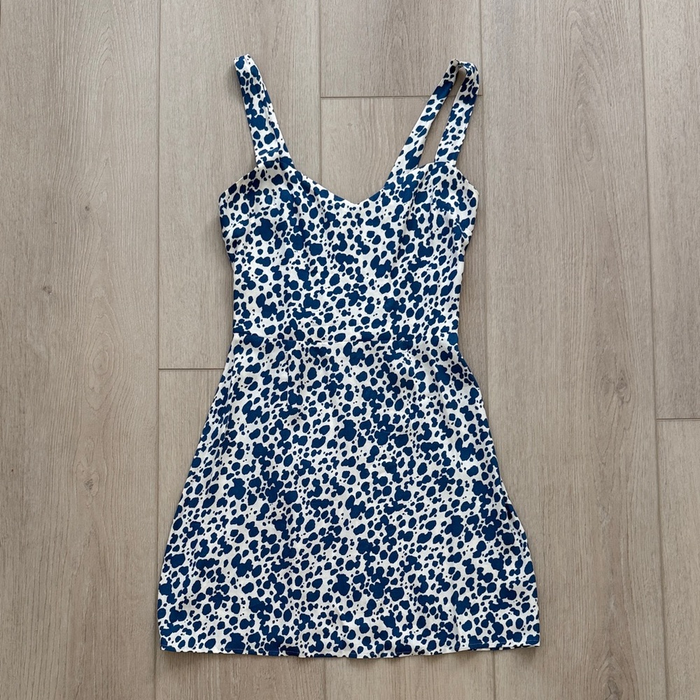 Reformation Humphrey Blue Abstract print Mini Dress